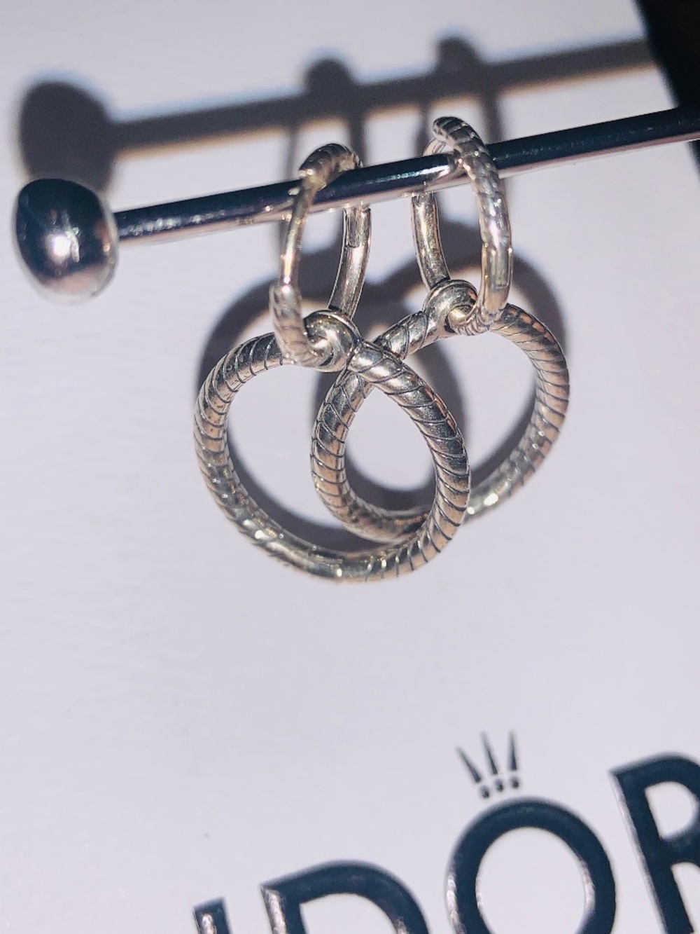 Pandora double hoop earrings
